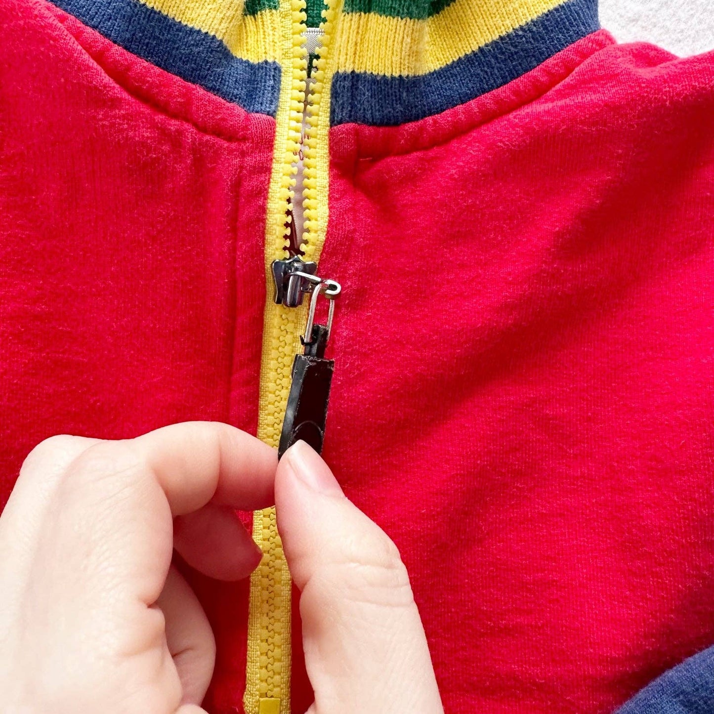 Gymboree Colorblock Pullover Zip Sweatshirt - Yellow Clover Vintage Kids Clothes