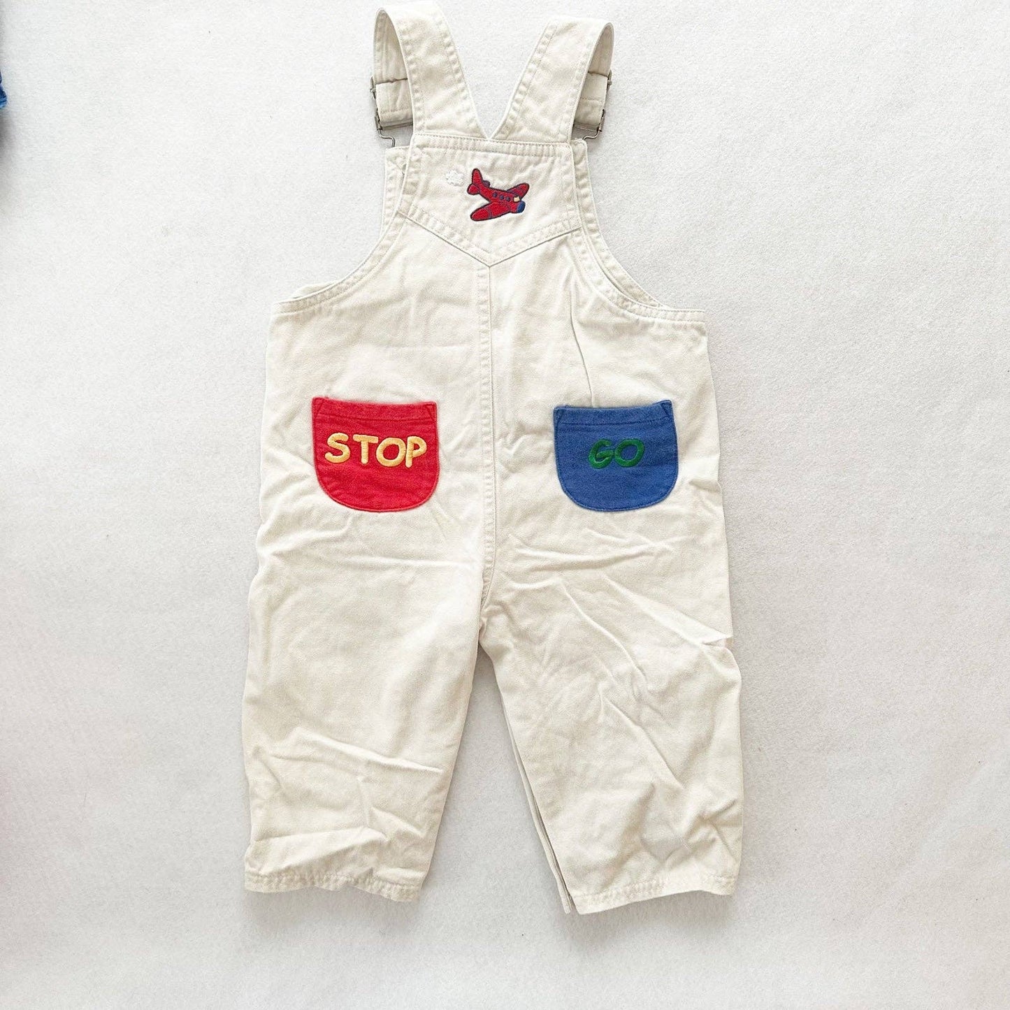 Buster Brown Vehicles Overalls Romper - Yellow Clover Vintage Kids Clothes