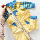 Vintage Healthtex Overalls Set With Striped Top: 9m - Yellow Clover Vintage Kids Clothes
