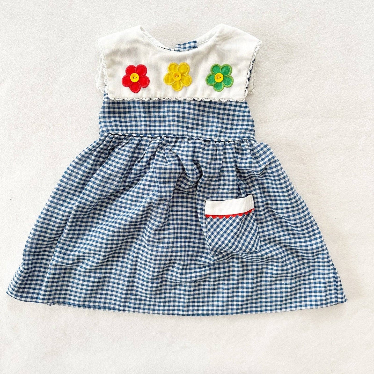 Polly Flinders Gingham Flower Collar Dress