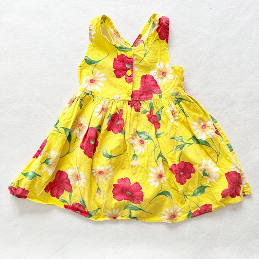 SWAT Poppy + Daisy Flower Dress - Yellow Clover Vintage Kids Clothes
